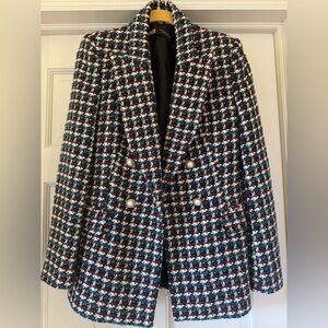 Zara Multicolor Tweed Blazer